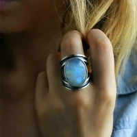 women rings natural moonstone rings for women 925 sterling silver jewelry ring with big stones oval gemstones gifts wholesale