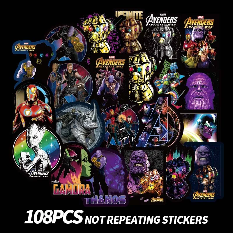 Marvel 100 шт./компл. Мультфильм Аниме Драконий жемчуг Супер Марио наклейки "Мстители" милой принцессы DIY наклейки для мальчиков и девочек Классические игрушки-подарки - Цвет: Marvel
