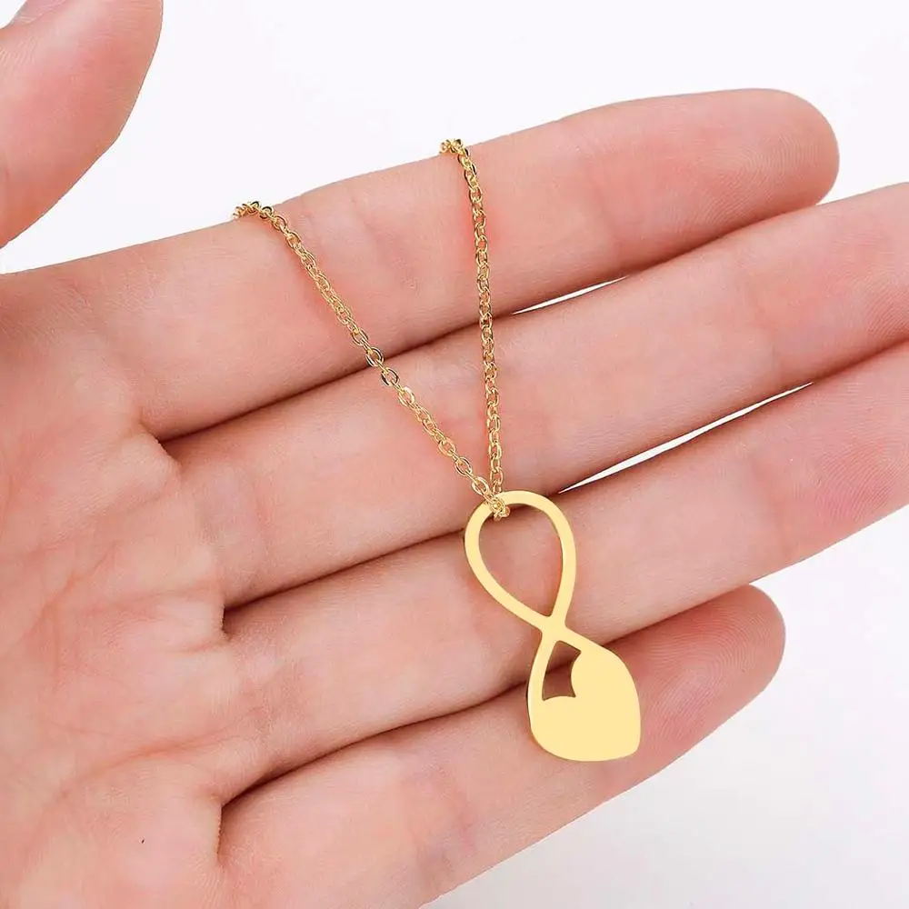 Ожерелье чокер из нержавеющей стали с подвеской в виде сердца|Ожерелья