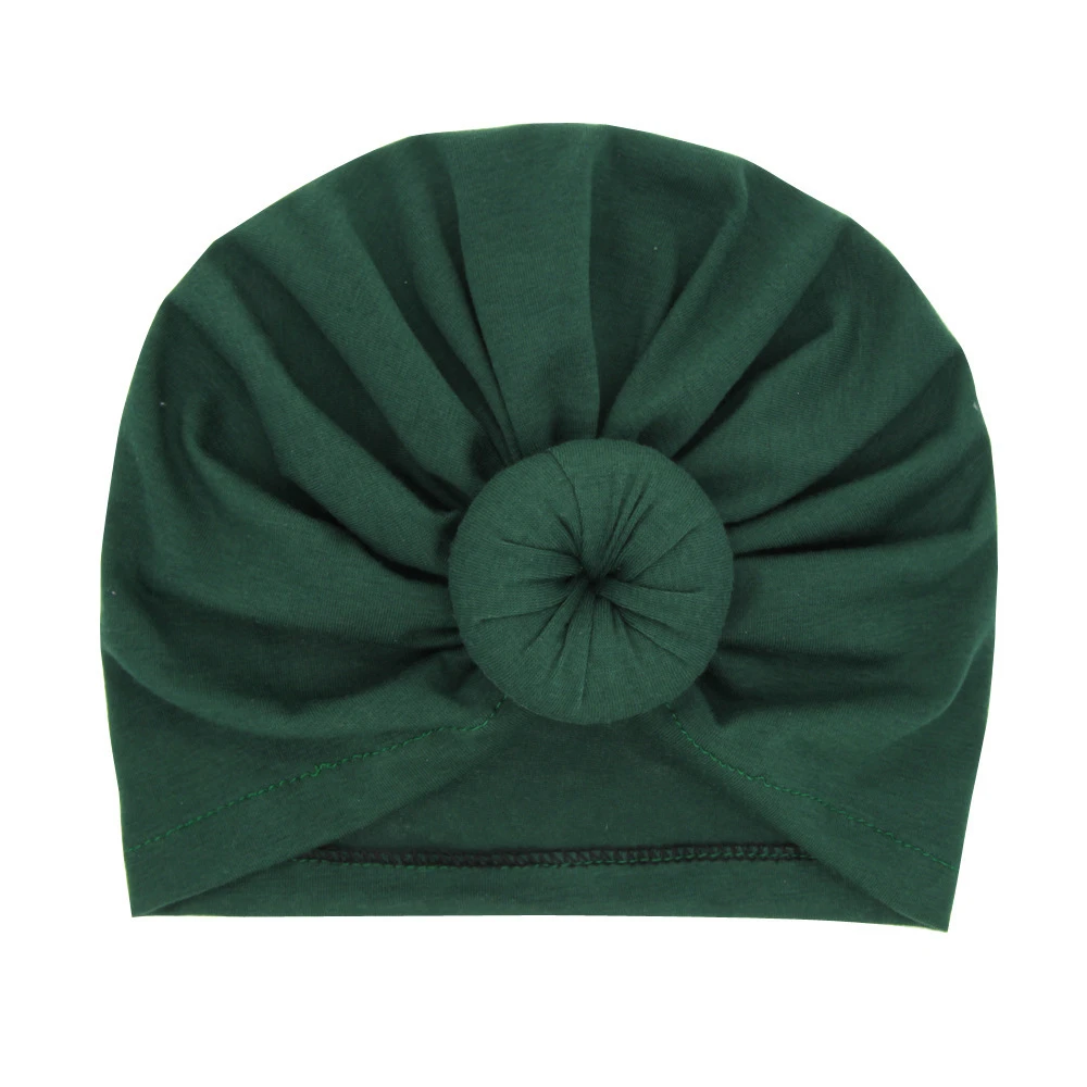 1 PCS Infant Solid Cotton Pellet Turban For Girls Spandx Stretchy Beanie Kids Hat Baby Cap New Born Newborn Photography Props | Детская