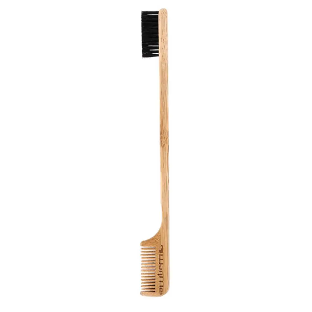 

Natural Bamboo Wooden Double-sided Edge Brush Comb Eyebrow Grooming Brush Hair Salon Brush Eyebrow Makeup Brush Tools