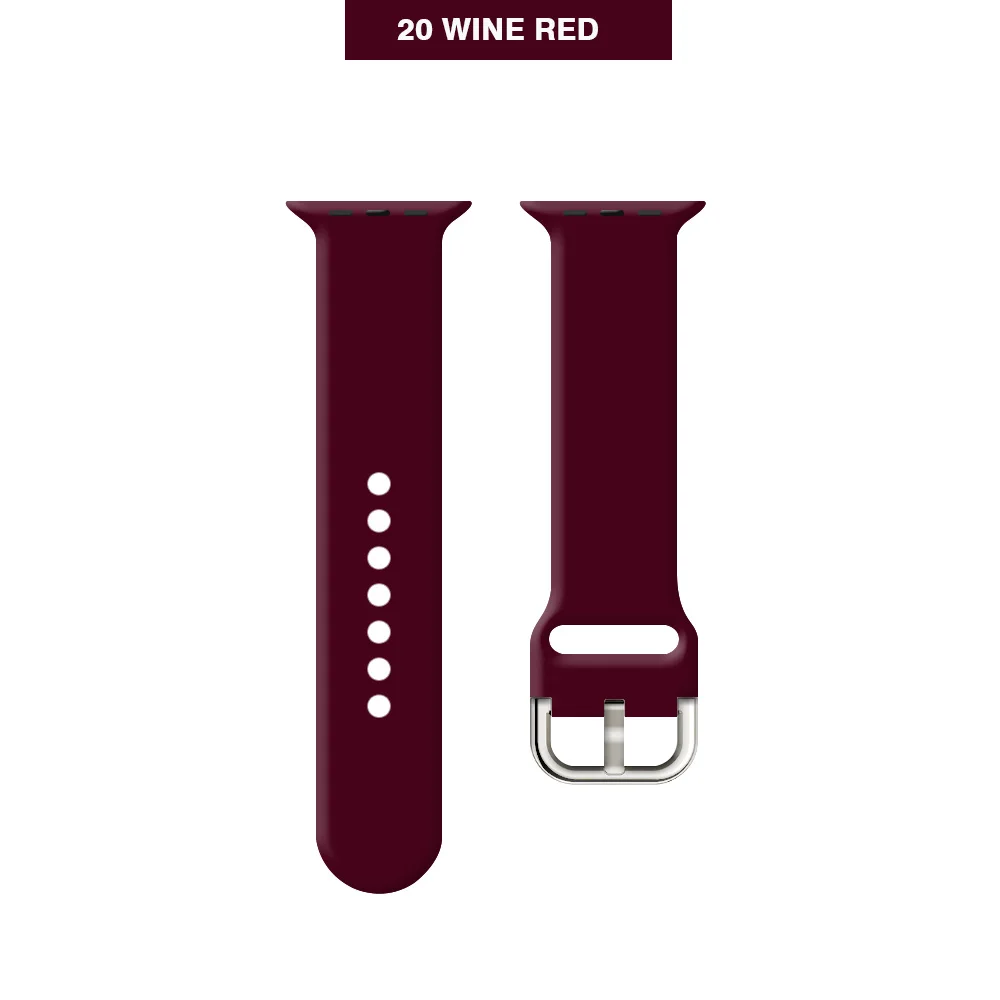 Red Wine Мягкий силиконовый сменный спортивный ремешок для 38 мм Apple Watch Series1 2 42 мм наручный браслет ремешок для iWatch Sports Edition MU SEN - Цвет ремешка: Red Wine