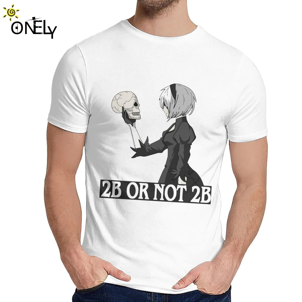 

Male T-shirt NieR Automata 2B Or Not 2B YoRHa 2B Game Soft Slim New O-neck Vintage T-shirt