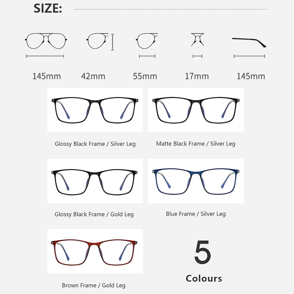 

2020 Brand Glasses Unisex Anti Blue Light Glasses Casual Fashion Computer Goggles Optical Eyeglasses Frame for Men Women 8833