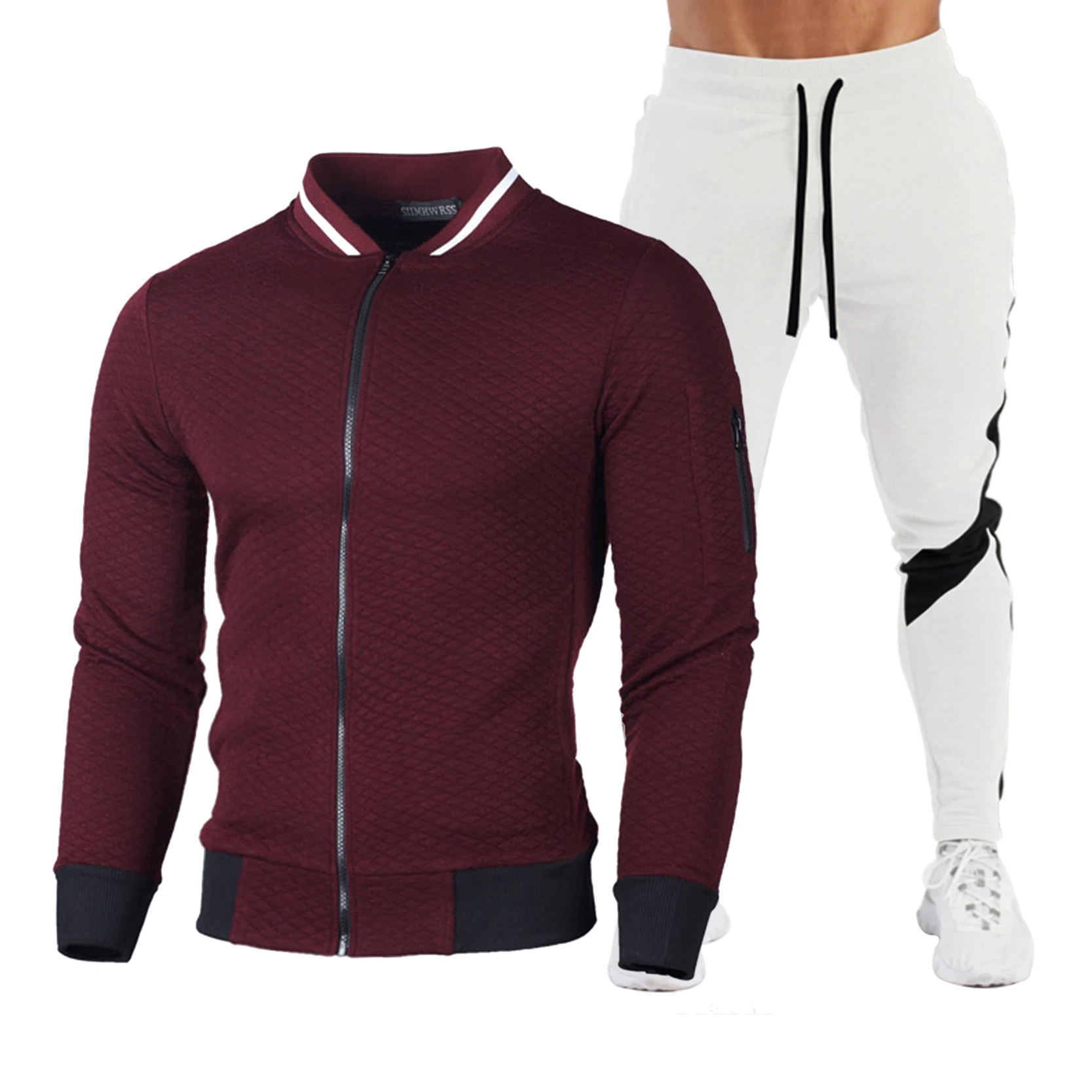 

New Men's Sportswear 2-piece Men's Jacket Casual Zipper Jacket Sportswear + Pants Pullover Sportswear Men's Suit Clothing 2021
