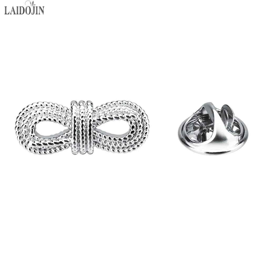 

LAIDOJIN Bow-knot brooches pins High quality Silver color Lapel Pin Badge for Women Dress Sweater Suit coat Hats Pin Accessories