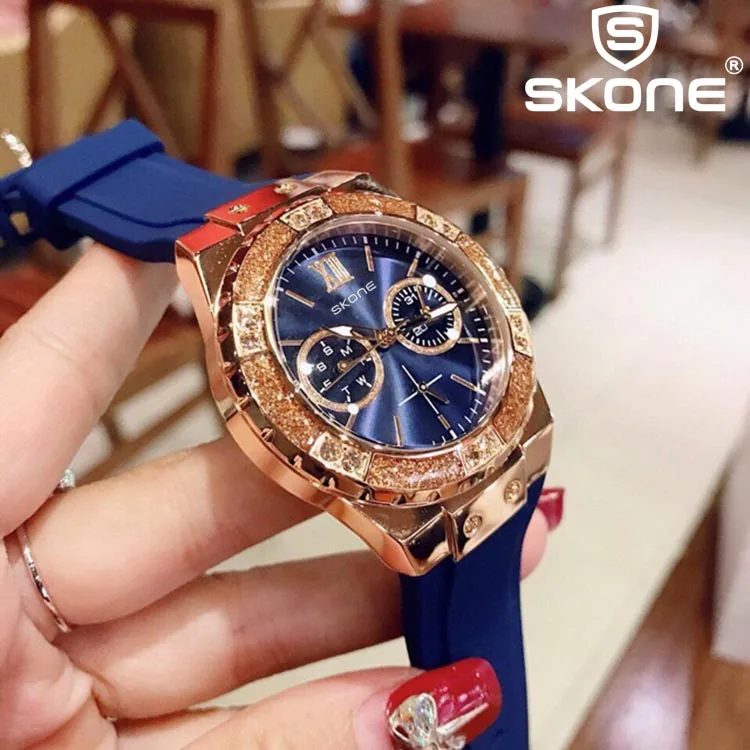 Часы наручные SKONE женские кварцевые аналоговые спортивные люксовые подарок на