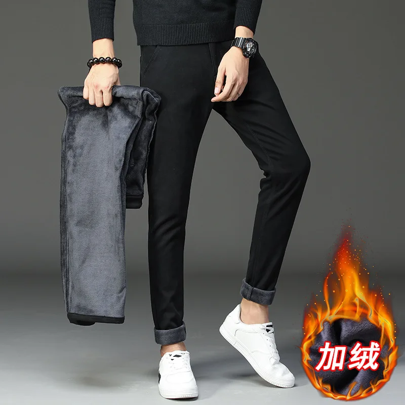 Зимние мужские брюки плотные штаны из овечьей шкуры для мужчин спортивные 2019
