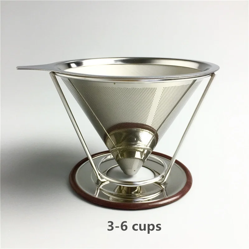 Sets 3-6 cups GATER многоразовый держатель фильтра для кофе из нержавеющей стали для варки капельного кофе фильтры Воронка металлическая сетка фильтр для кофе, корзина для чая инструменты - Цвет: Sets 3-6 cups