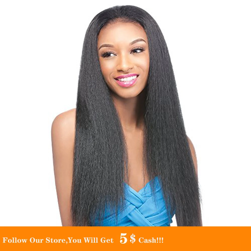 13х4 синтетический парик для волос на фронте Yaki прямой натуральный хвост