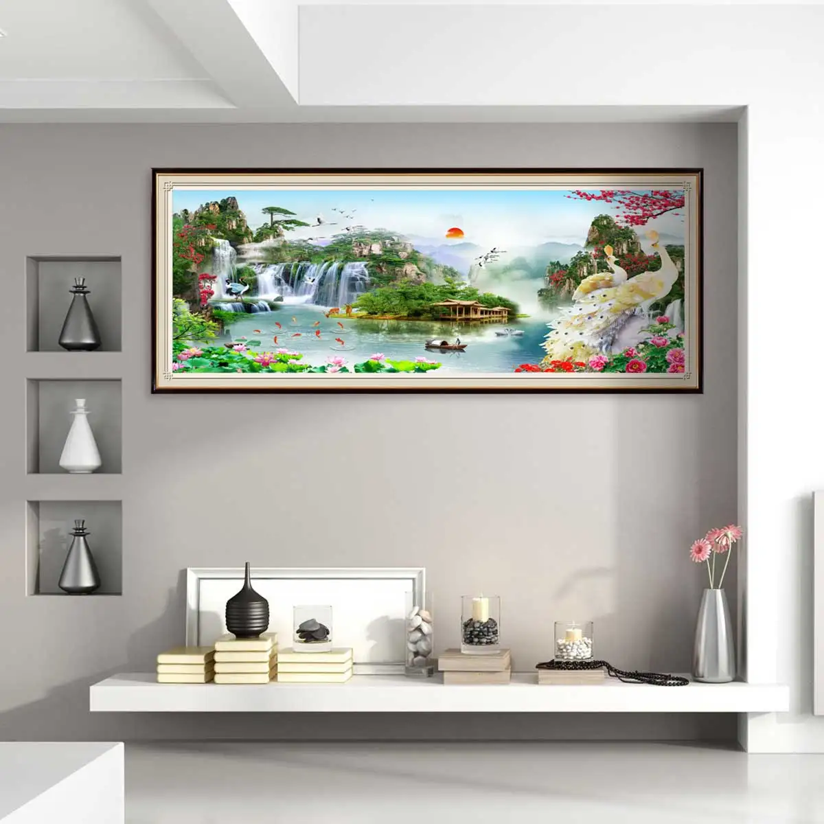 

5D Landscape Diamond Painting Full Kit Round Square Drill Peacock Animals Diamond Embroidery Mosaic Needlework Home Art Decor