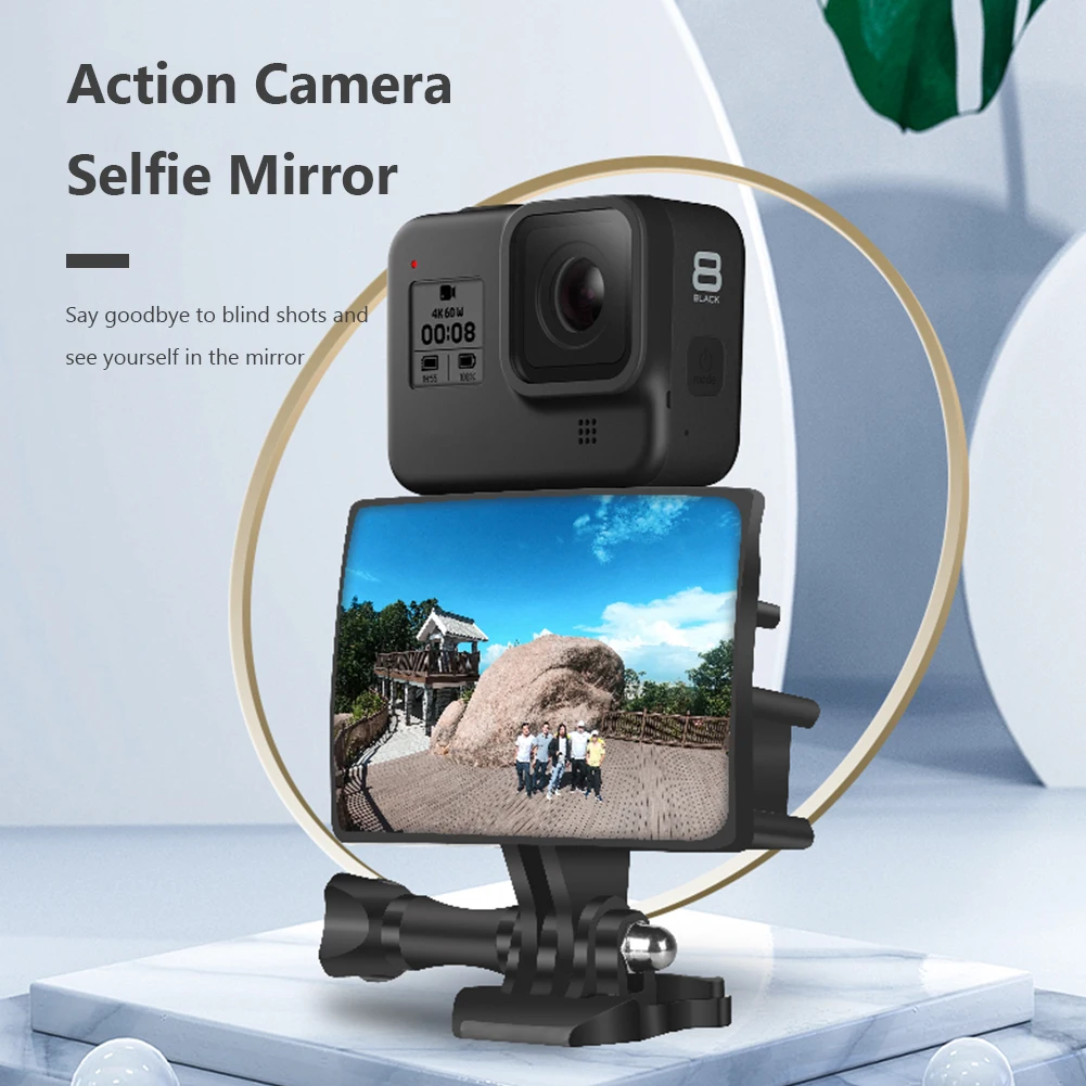 

Selfie Vlog Mirror for GoPro Hero 8 Vlogging Flip Screen Cold Shoe Mount for Go Pro 7 6 5 Yi Mijia SJCAM Accessories
