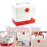 multi compartment first aid box multifunctional storage case large medicine emergency kit with handle for home office fp8