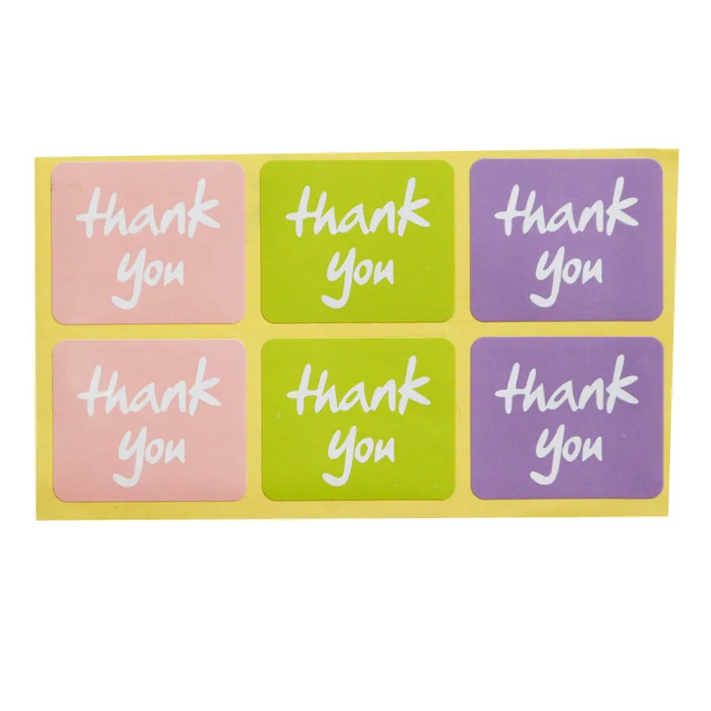 102 шт. розовый зеленый фиолетовый дизайн спасибо бумажные наклейки этикетки