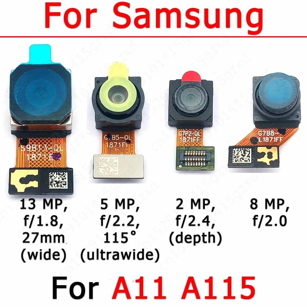 

Оригинальная задняя фронтальная камера для Samsung Galaxy A11 A115, маленькая фронтальная камера для селфи, задняя камера, модуль запасных частей
