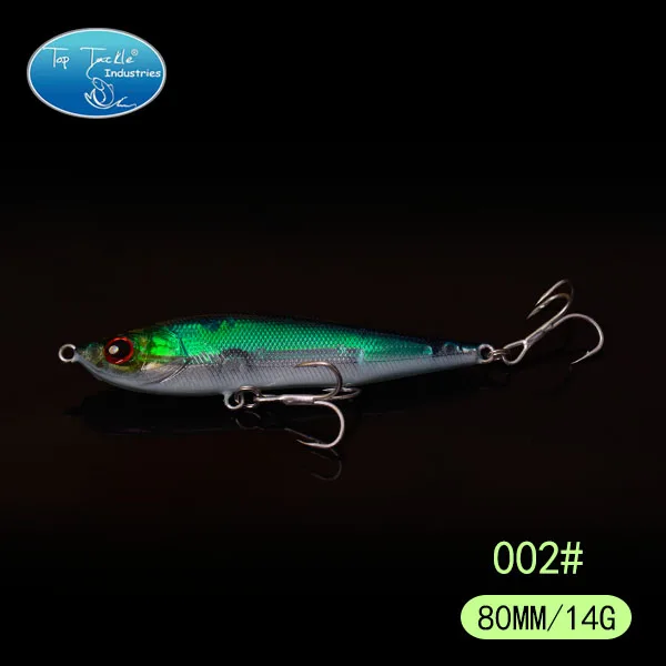 80mm 14g 002 95 мм, 22 г, 80 мм, 14 г, искусственная Тонущая приманка-карандаш, жесткая Рыбацкая приманка, длинная приманка для рыбалки с лазерной росписью, Джеркбейт - Цвет: 80mm 14g 002