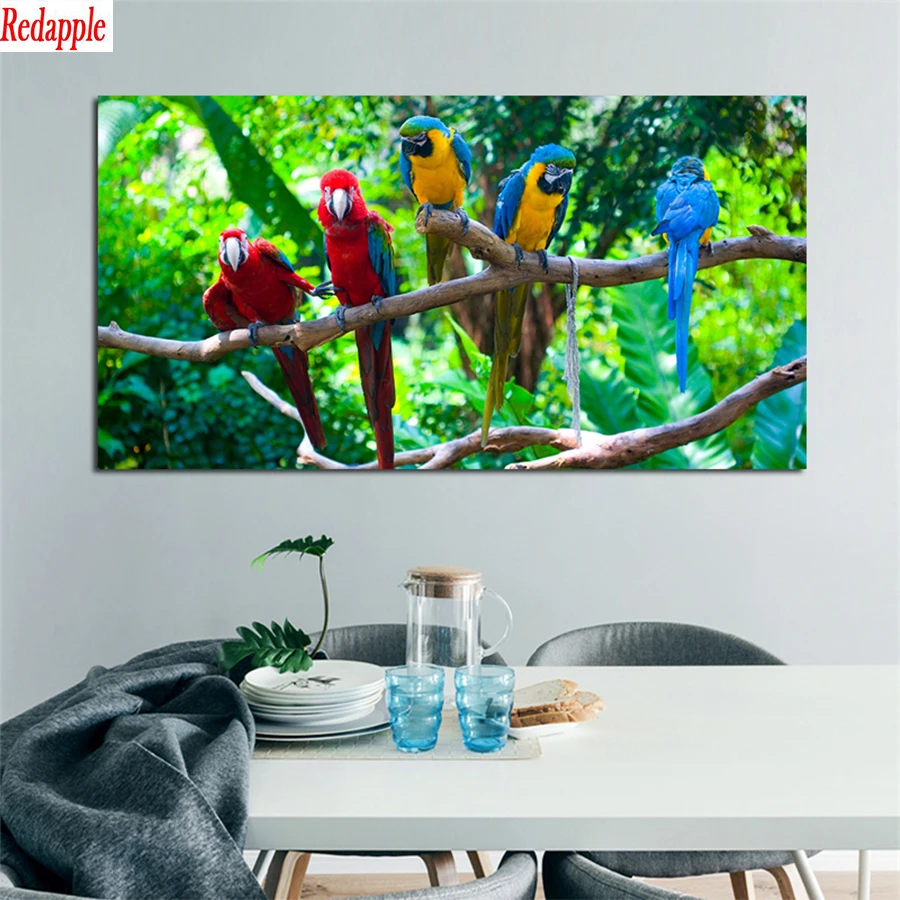 

5D DIY Diamond Painting Modern art, colorful animals, parrots Full Square Round Drill Embroidery Cross Stitch 5D icon gift Home