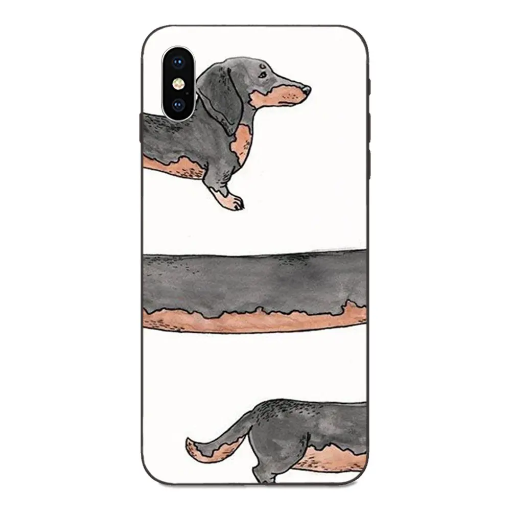 For Xiaomi Redmi Note 3 3S 4 4A 4X 5 5A 6 6A 7 7A K20 Plus Pro S2 Y2 Y3 Soft TPU Mobile Pouch Dachshund Silhouette Dog |