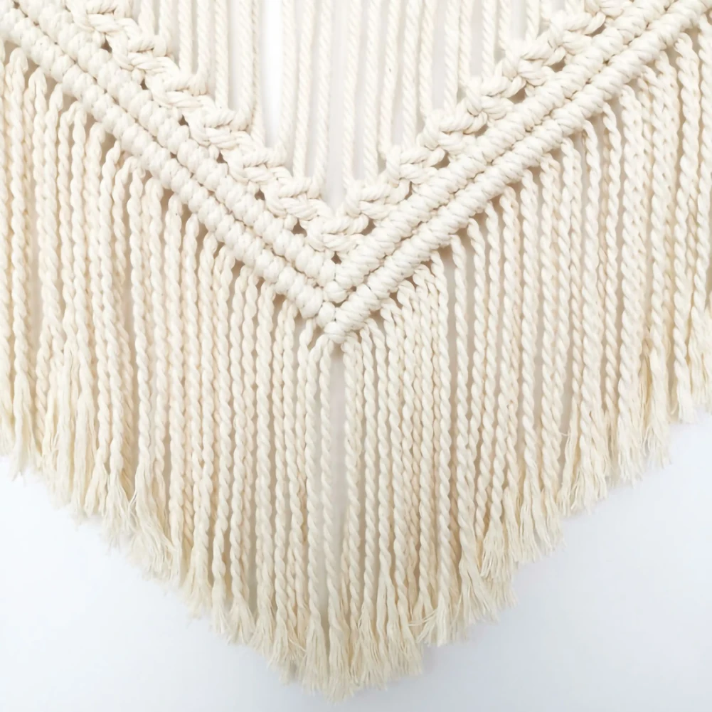 

Nordic Bohemian Style Woven Wall Hanging Fringe Tapestry Oblique Triangle Braided Tassels Vintage Ornament Home Art Decoration
