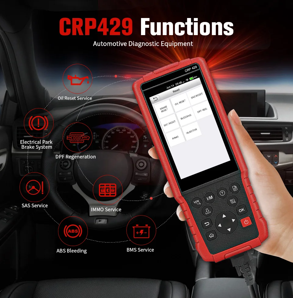 LAUNCH X431 CRP429 OBD2 сканер OBD OBDII EOBD диагностический инструмент все системы авто код читателя ключ инжектор кодирования DPF PK CRP429C