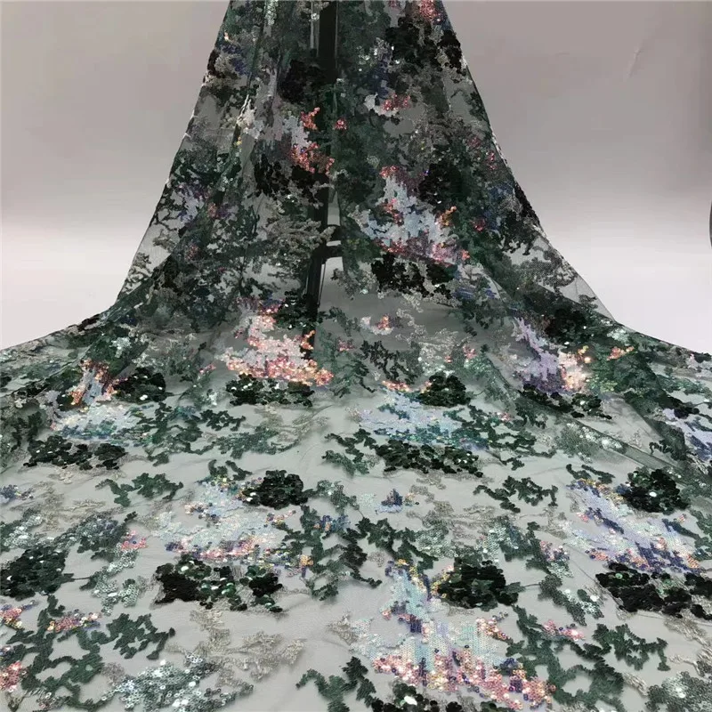 

Madison African Sequins Lace Fabric 2020 High Quality Lace Unique Pattern Embroidery French Tulle Lace Fabric For Dress