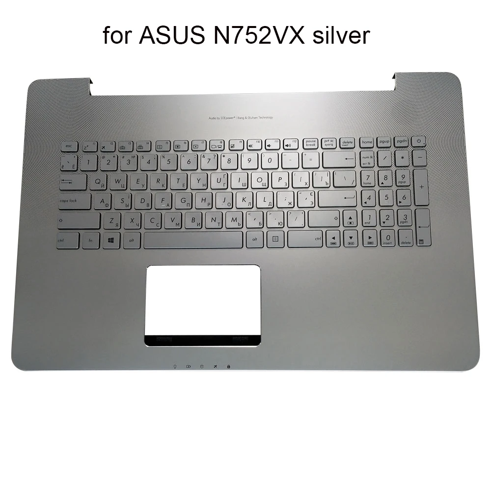 Ukrainian RU Backlit keyboard Palmrest for Asus Vivobook Pro N752V N752VX notebook keyboards silver 13N0-T2A0631 13NB0AY1AM0131