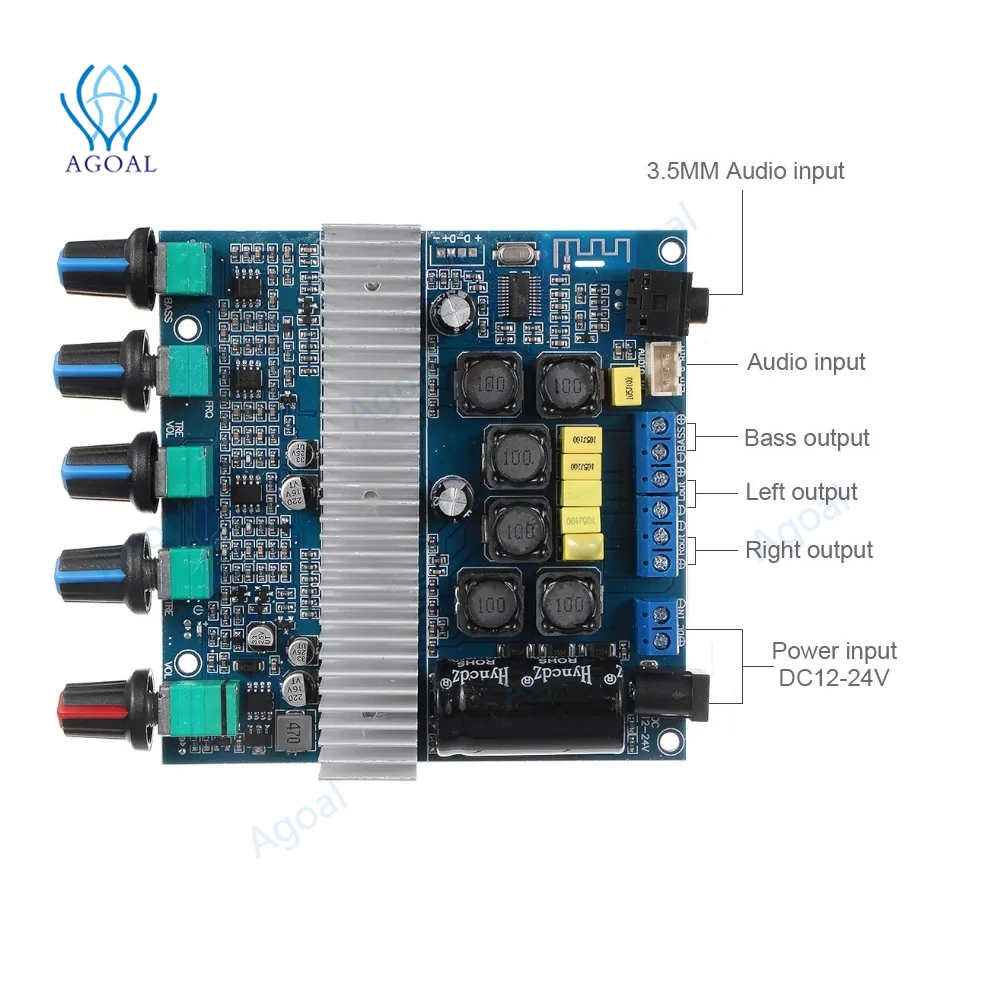 TPA3116D2 TPA3116 2 1 сабвуфер Bluetooth усилитель цифровая аудиоплата 50 Вт * + 100 бас AUX для 5 0