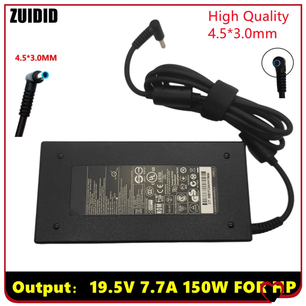 19.5V 7.7A 4.5*3.0mm 150W Power Supply Laptop Adapter for HP ADP-150XB G4 ZBook 15 Studio G3 HSTNN-C87C 3pro TPN-Q193 Charger genuine tpn ca13 19 5v 6 9a ac adapter charger tpn da11 l15534 001 135w power supply for hp pavilion bc400ur laptop adapter