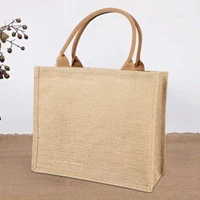 summer eco friendly shopper bag for womens beach bags 2021 female handbags tote reusable linen burlap carrying grocery bolsas