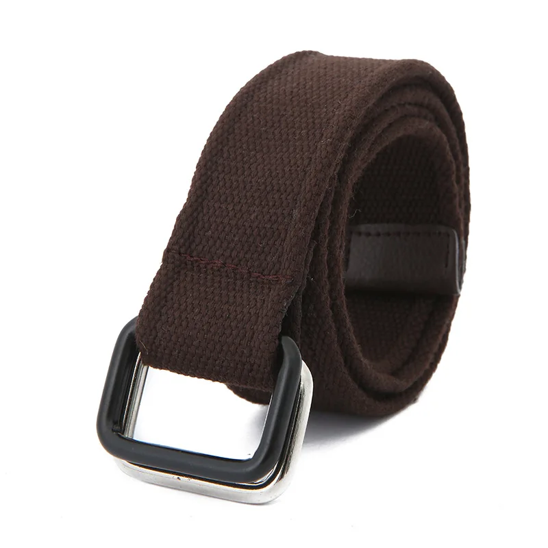 

Классический Простой Стиль Повседневный холщовый мужской ремень с двойной кольцевой пряжкой