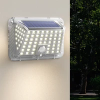 66cob90led led solar power wall light pir motion sensor waterproof lamp outdoor garden path yard lighting