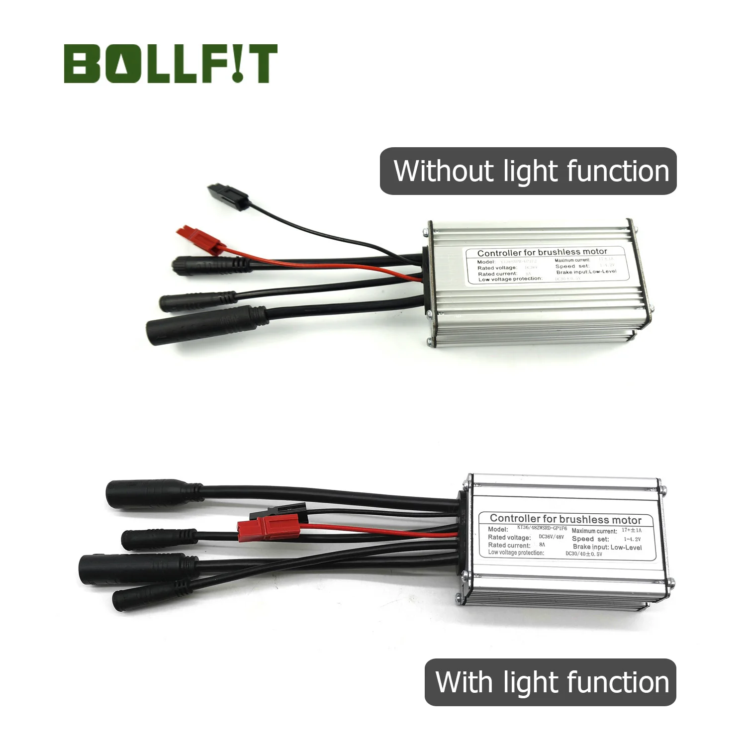 BOLLFIT контроллер электровелосипеда 36/48V 17A доказательство воды 6 лучше МОП KT Kunteng 350 Вт мотор для электрического велосипеда светильник