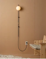 modern simple wall lamp nordic with plug g9 bedroom bedside lamp mirror light living room bathroom light wall sconce wall light