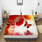 3D простыня на заказ одинарная кровать King Size простыня с эластичным матрасом 180x200 постельные принадлежности Роза для свадьбы микрофибра