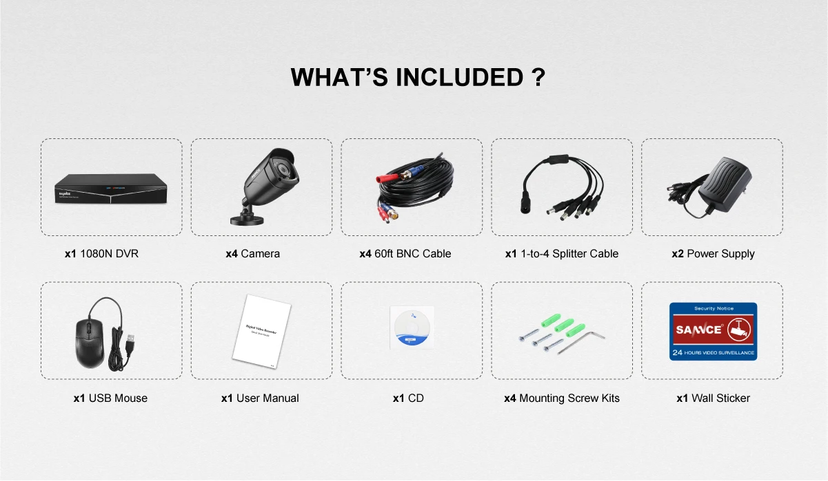 SANNCE 4CH HD 1080P CCTV система 1080P HDMI выход CCTV DVR HD 2.0MP камеры безопасности ИК ночного водонепроницаемый комплект наблюдения