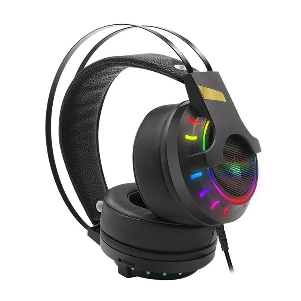 Проводные Игровые наушники K3 с RGB подсветкой 3 5 мм USB 7 1 микрофоном проводные для