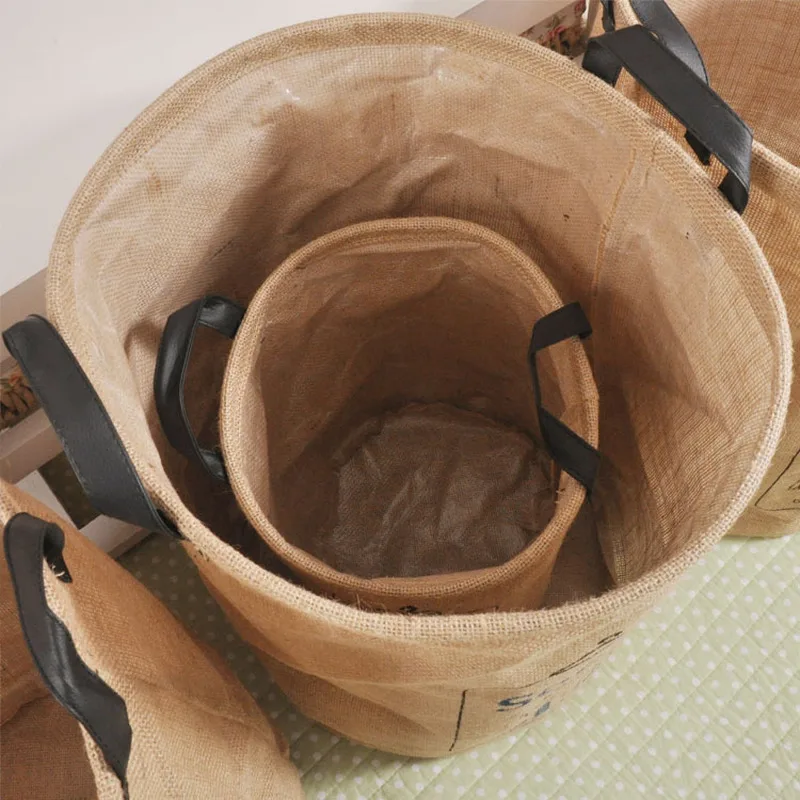 Джутовый мешок для белья Холщовый органайзер корзина сумки бюстгальтеров