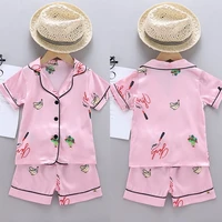 childrens pajamas sleepwear set fashion toddler kids baby short sleeve home sleepwear casual infant baby girls nigntwear 7