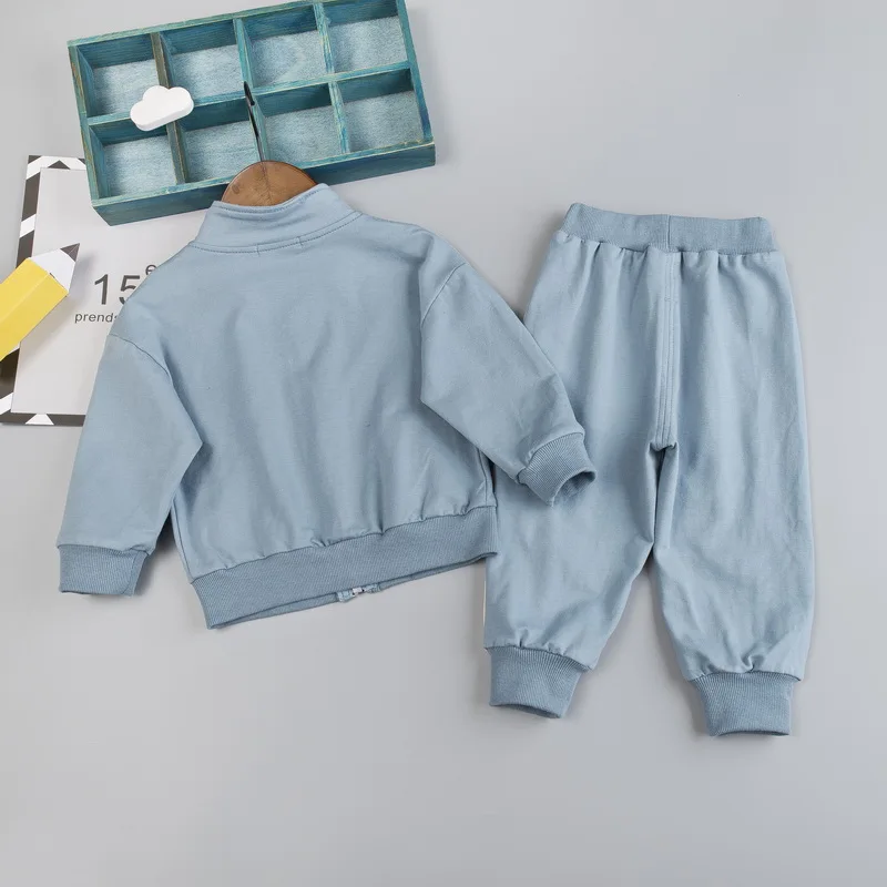Casual Boys Clothes Set 1 2 3 4 Years Tracksuit Infant Children Clothing Baby Patchwork Sport Suit Zipper Jacket + Sweatpants | Детская