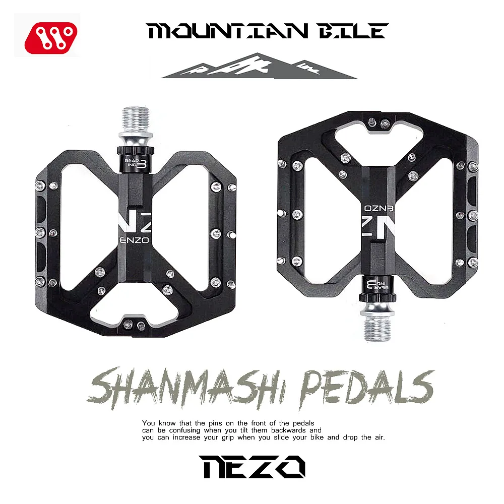 

SHANMASHI ENZO Flat Foot Ultra Light Mountain Bike Pedal Aluminum Seal 3 Bearing Anti-slip Road Bike Pedal Bicycle Parts 320g/pr