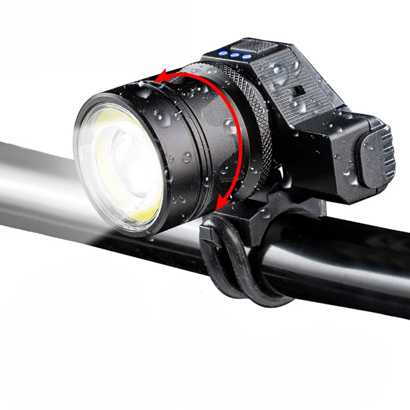 Светильник онарь велосипедный водонепроницаемый Fornt зарядка через USB 5 режимов T6 +