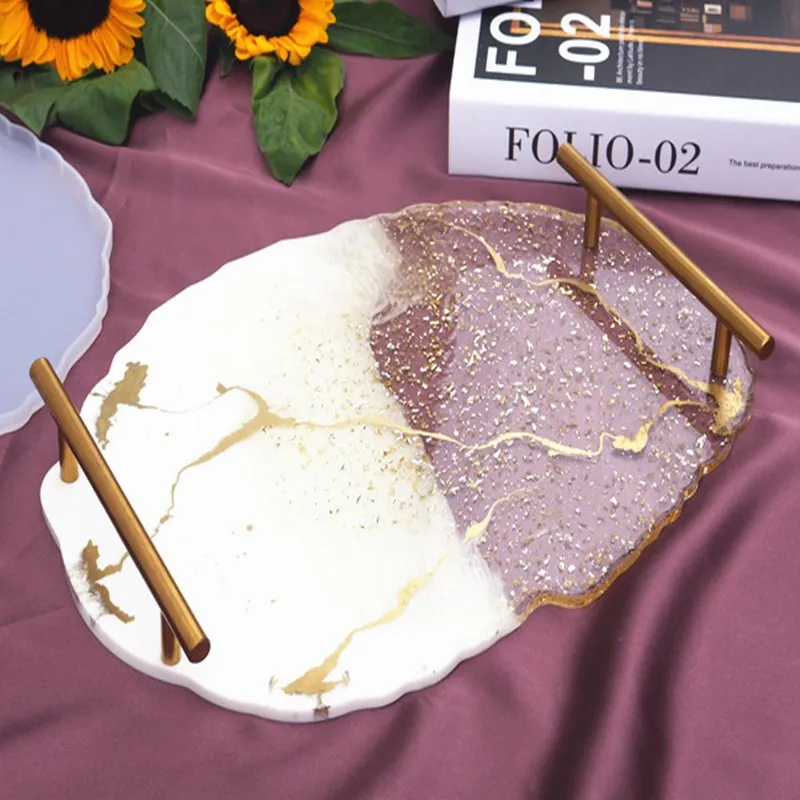 Diy Кристалл зеркало силиконовая форма большой размер стол чайная чашка тарелка Pad