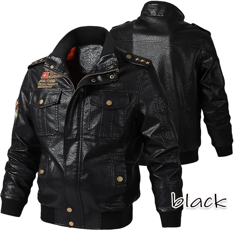 

2021 Men's Classical Motocycle Jacket Winter Skin Thick Man Leather Jacket Moto Autumn Zipper Jacket Biker Coat Large Size 6XL