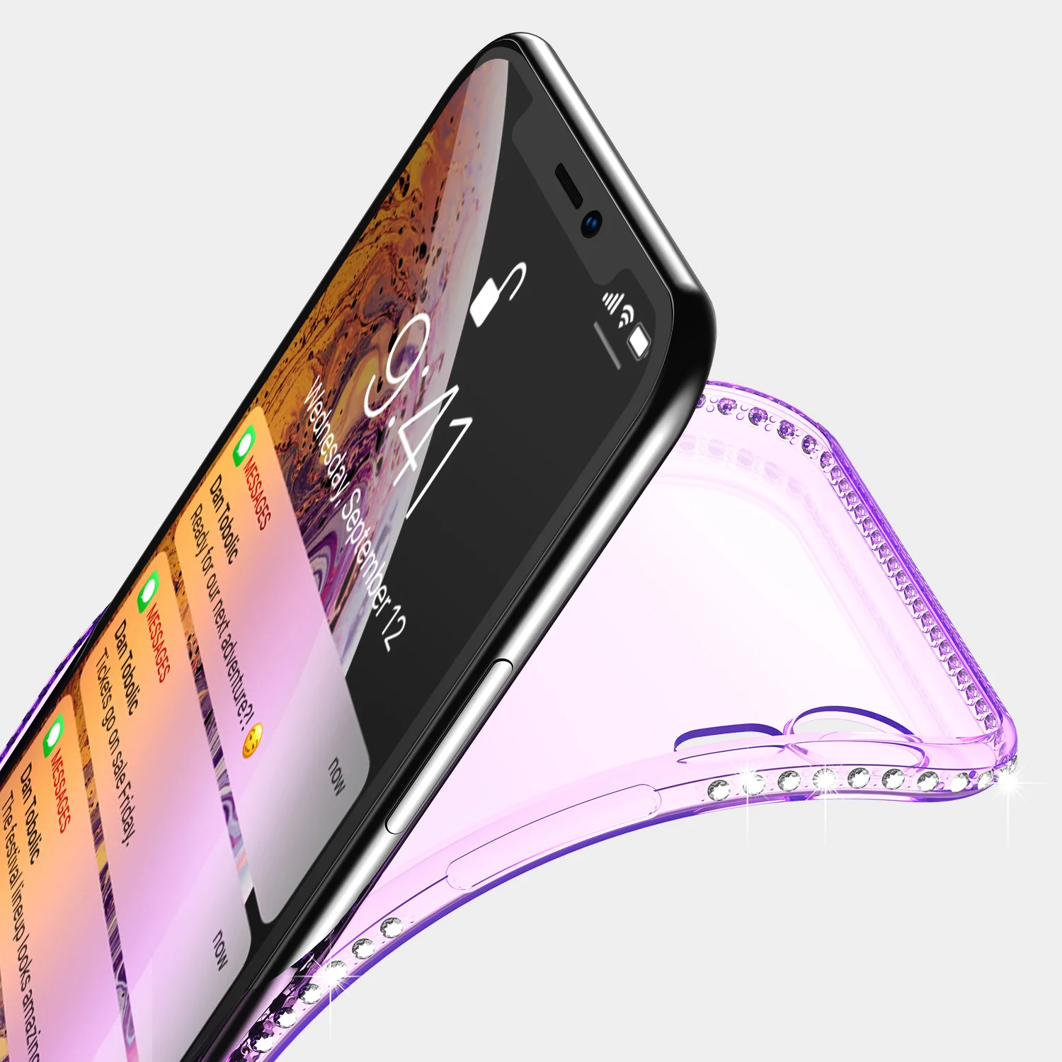 Diamond Glitter Transparent Silicone Case for iPhone 11 Pro Max Ultra Thin Clear Soft TPU Cover XR X XS |