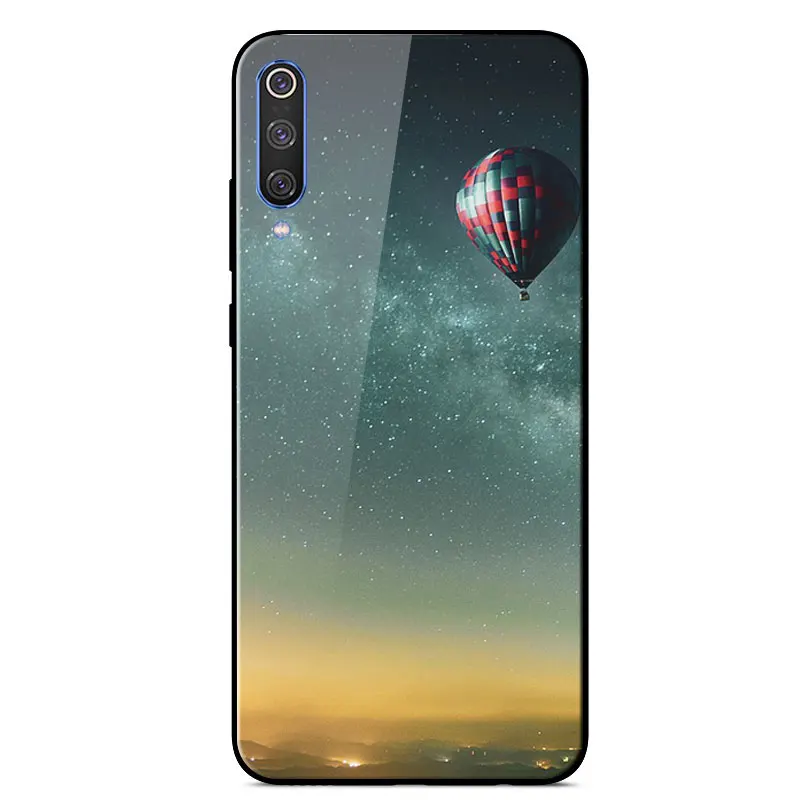 

For Xiaomi Mi 9 Case Ultra Thin Painted Tempered Glass Case For Xiaomi Mi 9 6.39 inch Soft Silicone Bumper Protection Back Cover