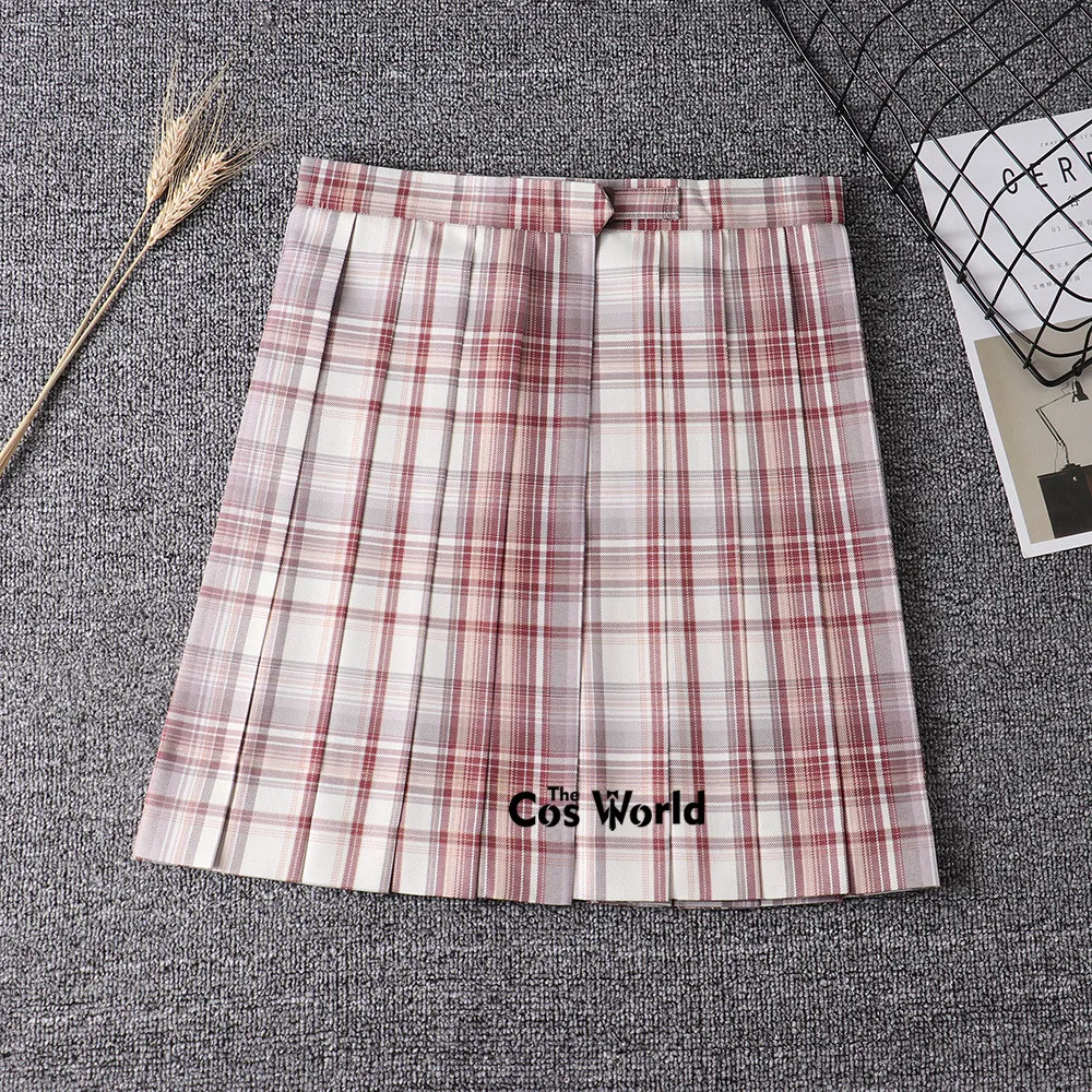 Женская летняя плиссированная клетчатая юбка [Wind Smoke] с высокой талией для