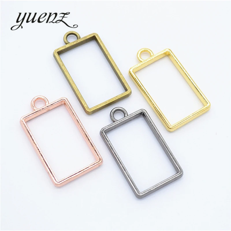YuenZ 6 шт. 7 цветов прямоугольные очаровательные аксессуары из сплава ювелирные изделия Прямоугольные Очаровательные Полые клей подвеска без рамки 34*19 мм B179