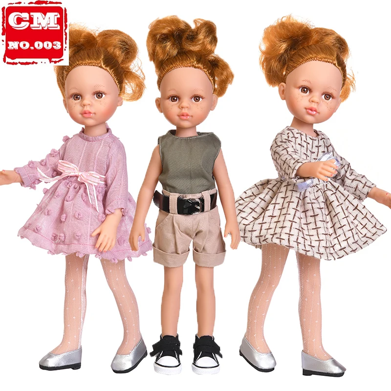 

35cm Baby Reborn Dolls Toys For Girls Dress Suit Full Silicone Body Reborn Bjd Dolls Freckle Pock Face Children's Toy Baby Gifts