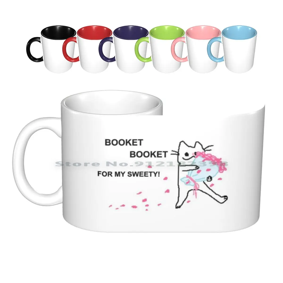 

Booket For My Sweety Ceramic Mugs Coffee Cups Milk Tea Mug Catcrumb Pixel Art Creative Trending Vintage Gift Bottle Cup