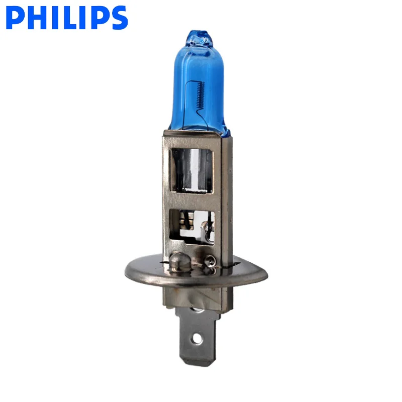 Philips H1 12V 55W Crystal Vision 4300K яркий белый светильник галогенные лампы авто лампы стильный вид устойчивые к ультрафиолетовому излучению 12258 CVSM, пара